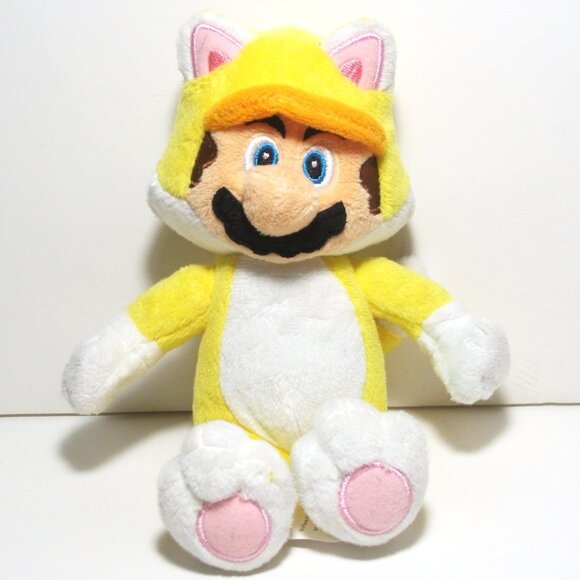2015 NINTENDO SUPER MARIO Yellow Cat Sitting Plush 6" - Picture 1 of 3